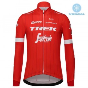 Tenue Cycliste Manches Longues et Collant à Bretelles 2018 Trek-Segafredo Hiver Thermal Fleece N001